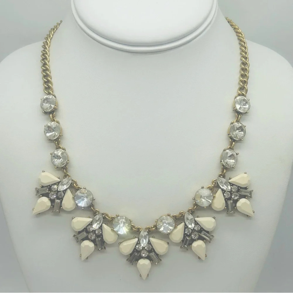 J. Crew Cream Jeweled Necklace
